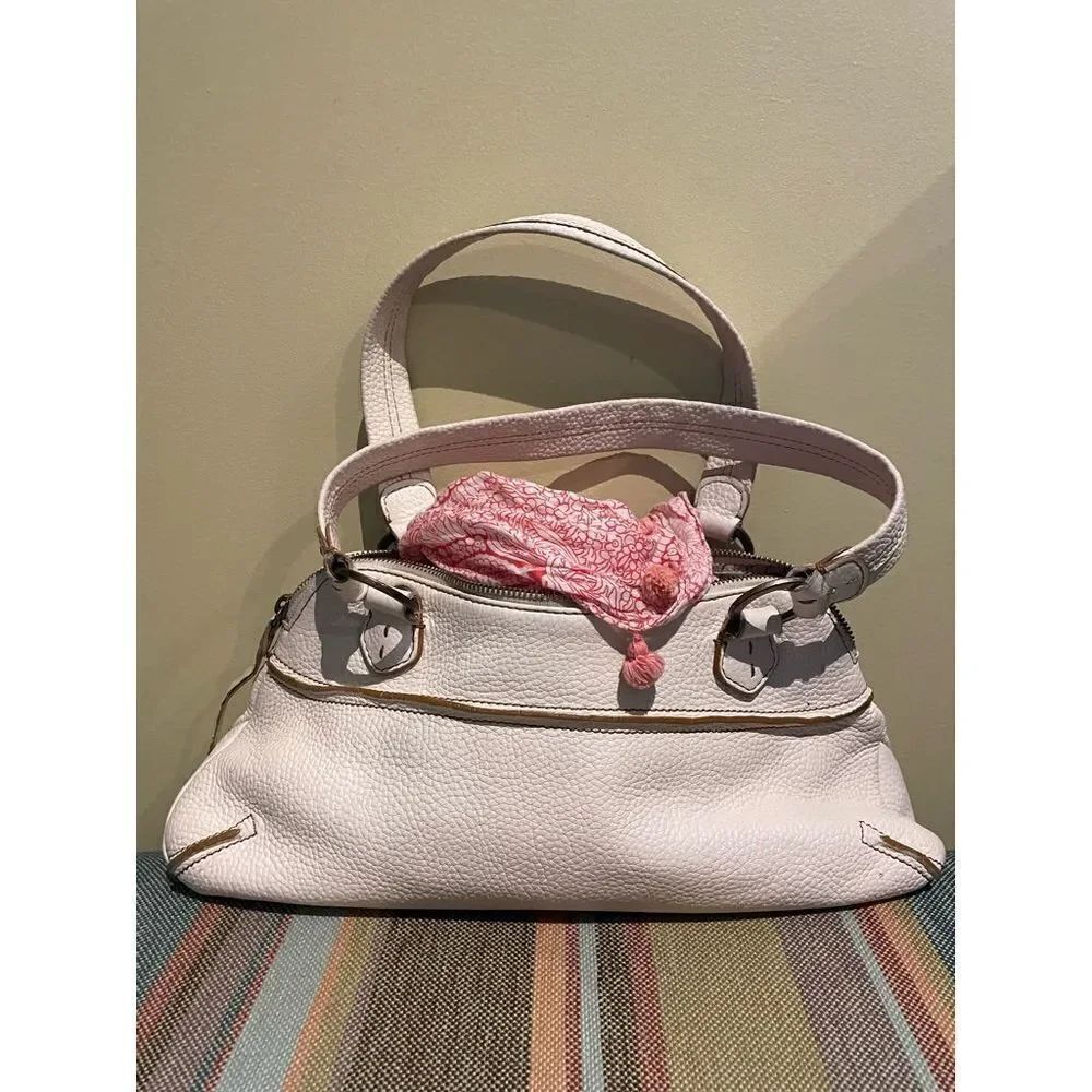 Valerie Stevens Leather Cream Handbag Purse 13711